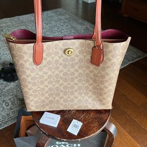 NEW Coach Sig Willow Tote/ laptop bag TAN/BROWN